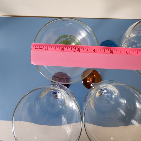 MARGARITA, COCTAIL, BEVERAGE GLASSES, COLORFUL, SET OF 4 - Picture 4 of 6